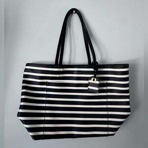 Kate Spade Black and White Striped Tote